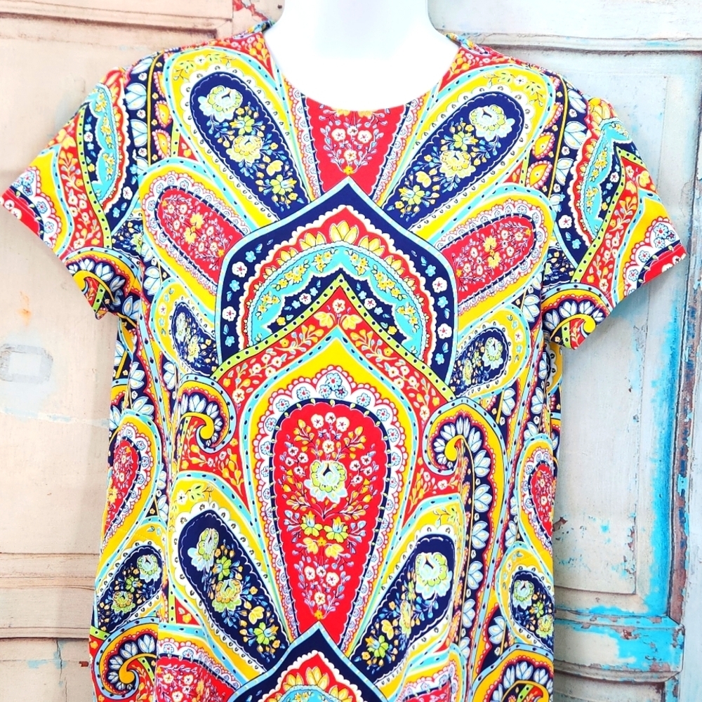 J. McLaughlin Floral Paisley Swing Catalina Cloth Dress - Picture 3 of 8